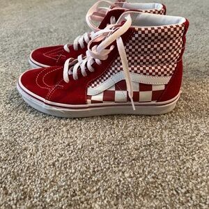 Vans Red and White Checkered Shoes